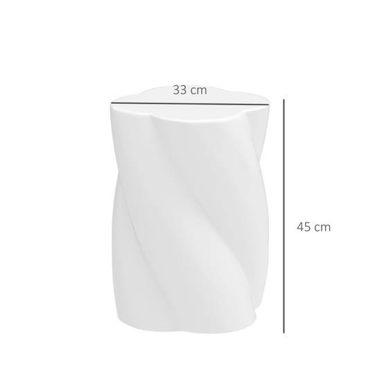 Tabouret en spirale en céramique, résistant aux intempéries, avec couvercle, pour jardin et terrasse, blanc - Image 3