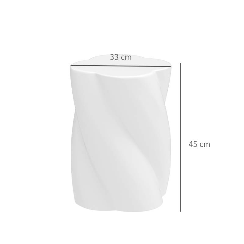 Tabouret en spirale en céramique, résistant aux intempéries, avec couvercle, pour jardin et terrasse, blanc - Image 3