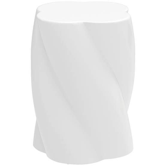 Tabouret en spirale en céramique, résistant aux intempéries, avec couvercle, pour jardin et terrasse, blanc - Image 1