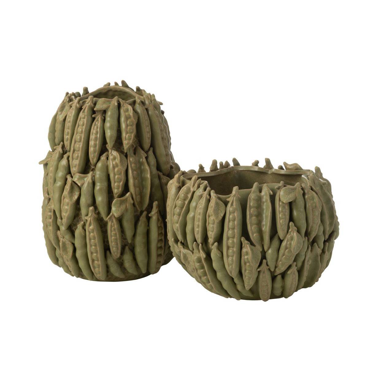 Vase Déco en Argile "Petit Pois" 34cm Vert - Image 2