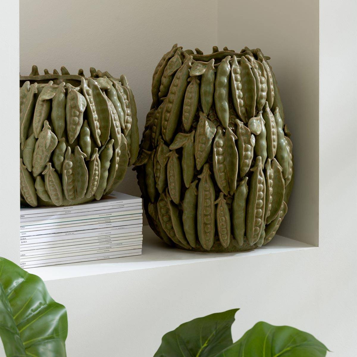 Vase Déco en Argile "Petit Pois" 34cm Vert - Image 3