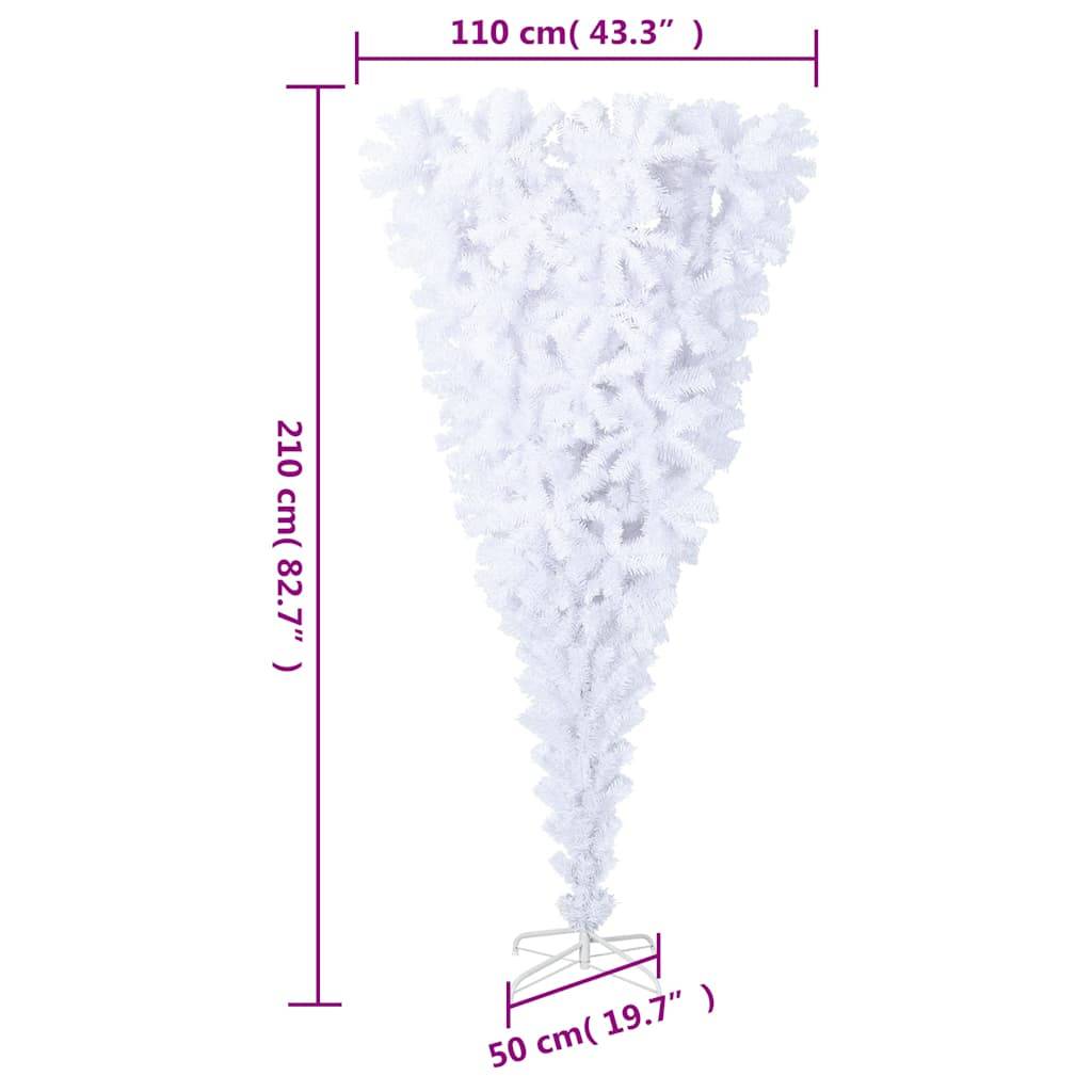 Vidaxl - Sapin de Noël artificiel renversé avec support Blanc 210 cm vidaXL 344668 - Image 3
