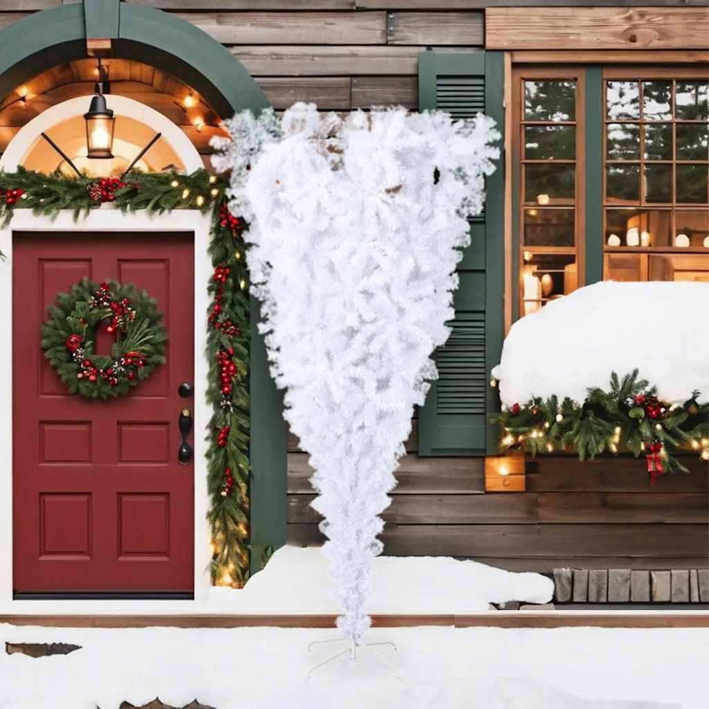 Vidaxl - Sapin de Noël artificiel renversé avec support Blanc 210 cm vidaXL 344668 - Image 2