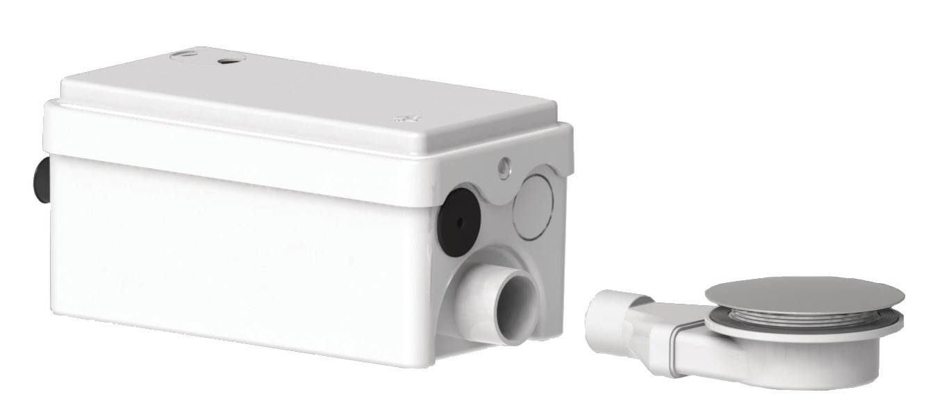 Pompe de relevage et bonde plate SANIDOUCHE FLAT 250W pour receveur - SFA - D6STD - Image 1