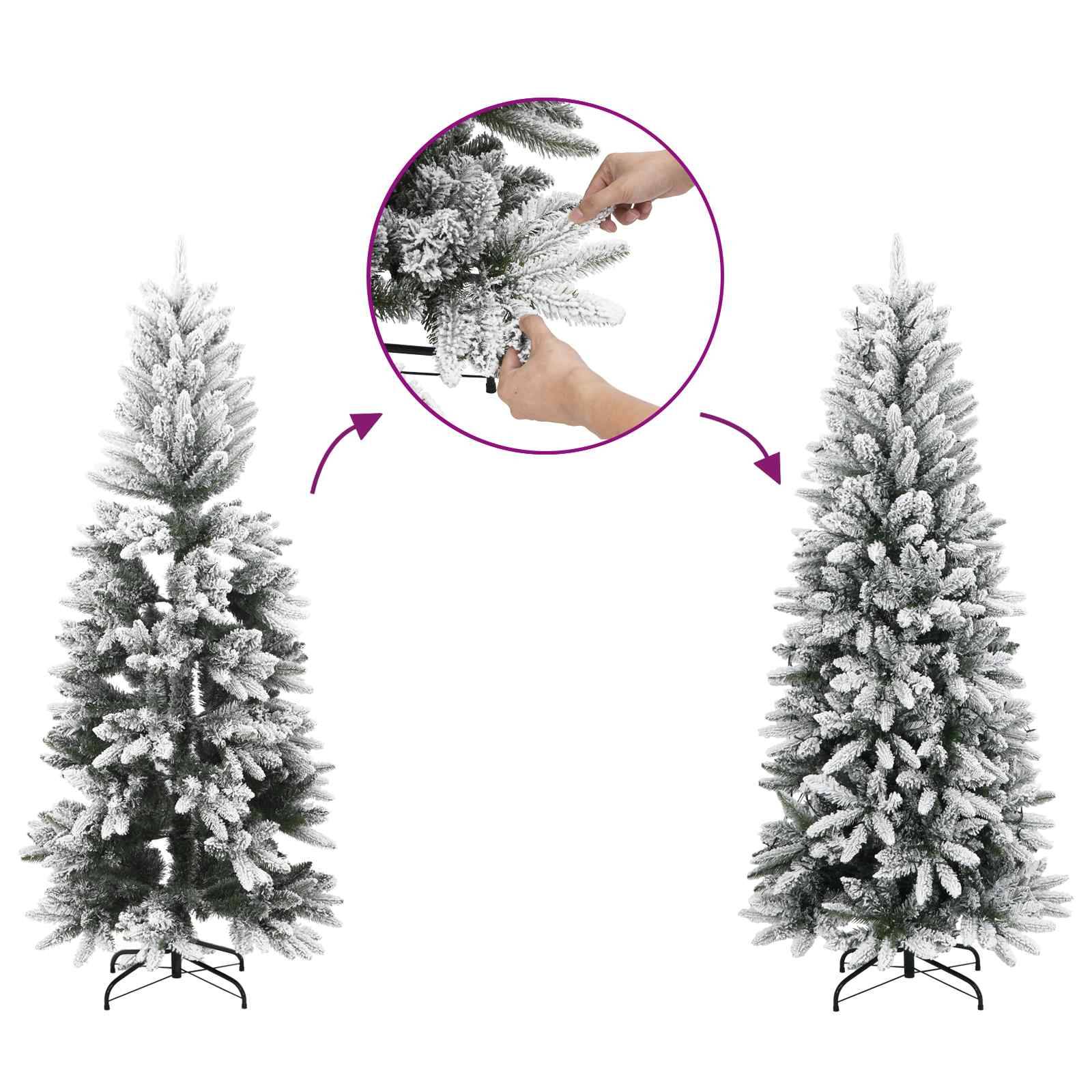 Vidaxl - Arbre de Noël artificiel slim 180 cm PVC et Acier Argenté vidaXL 42055262 - Image 7
