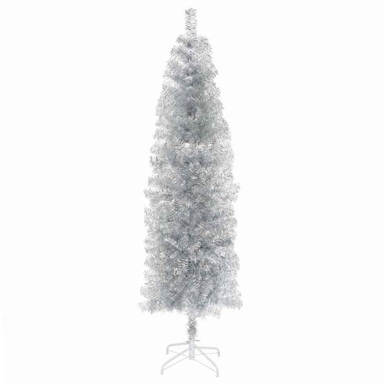 Vidaxl - Arbre de Noël artificiel slim 180 cm PVC et Acier Argenté vidaXL 42055262 - Image 4