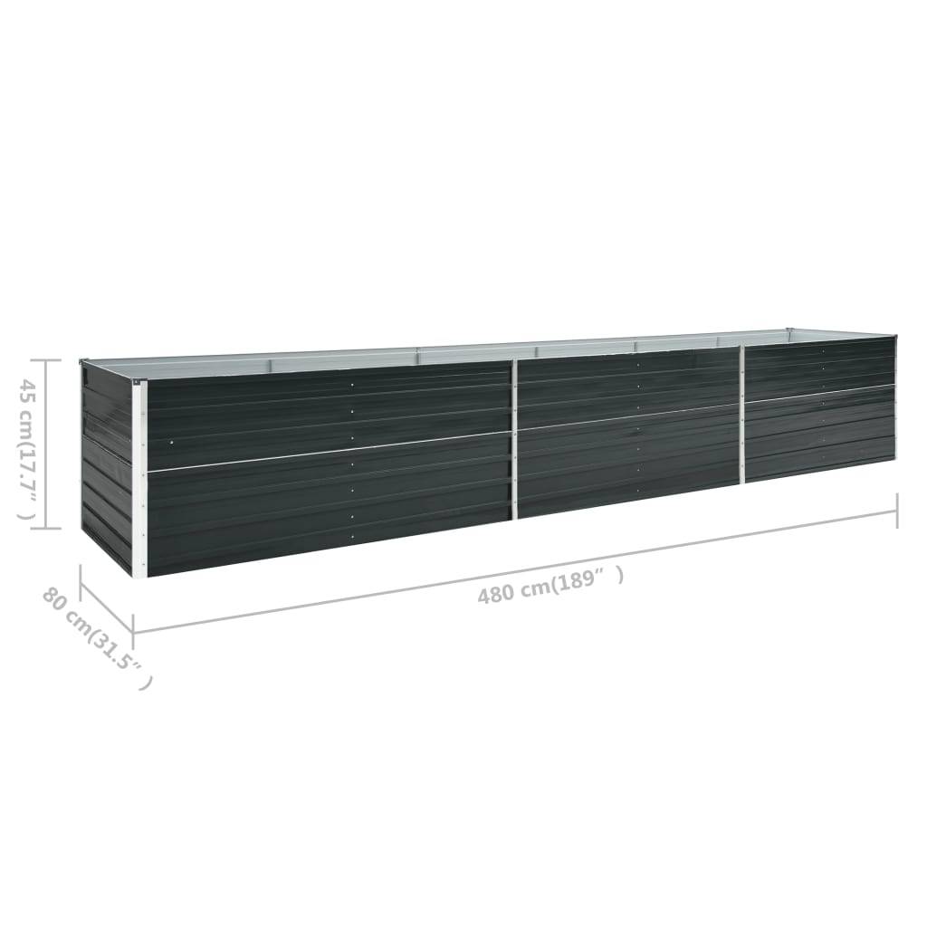 Jardinière lit surélevé plantes fleurs jardin acier galvanisé 480 x 80 x 45 cm anthracite - Image 5