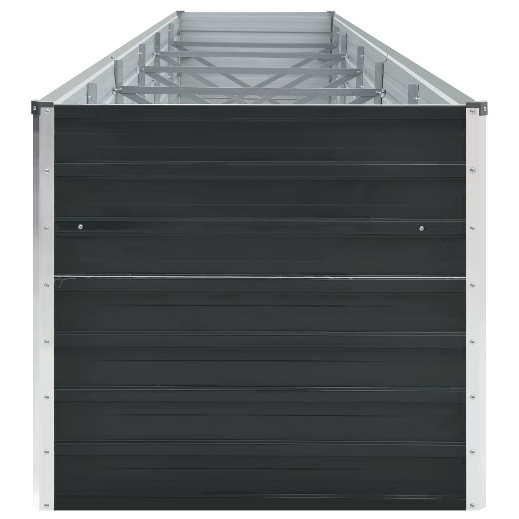 Jardinière lit surélevé plantes fleurs jardin acier galvanisé 480 x 80 x 45 cm anthracite - Image 3