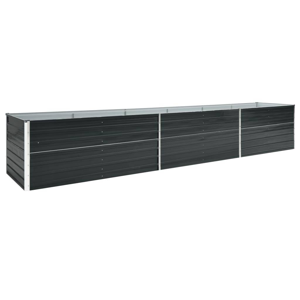 Jardinière lit surélevé plantes fleurs jardin acier galvanisé 480 x 80 x 45 cm anthracite - Image 1