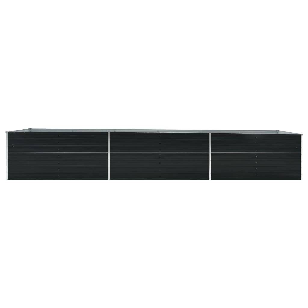 Jardinière lit surélevé plantes fleurs jardin acier galvanisé 480 x 80 x 45 cm anthracite - Image 2