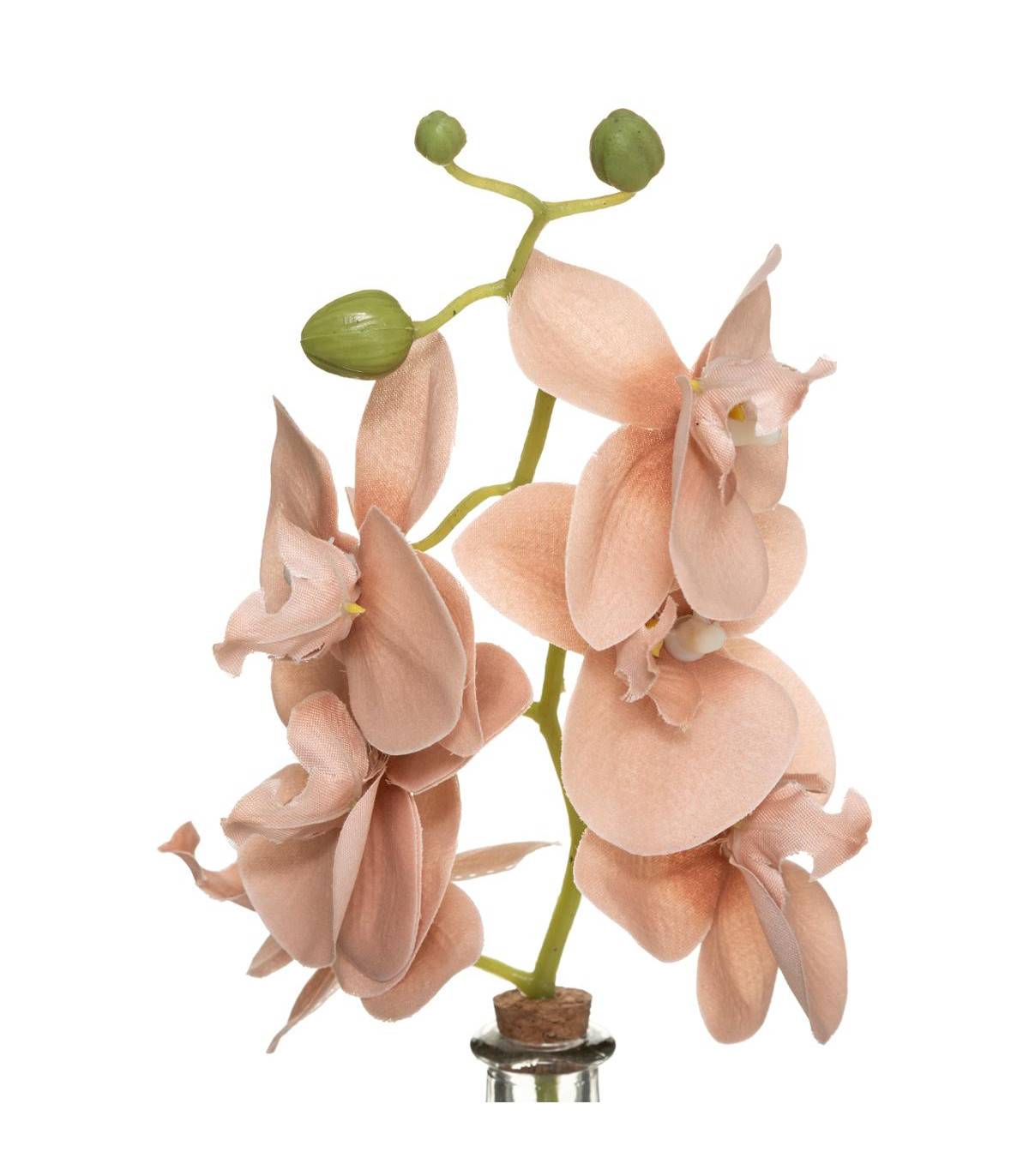 Composition florale artificelle Orchidée en Soie Vase en Verre H 35 cm - Image 2
