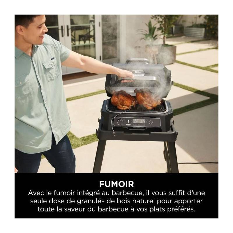 Barbecue électrique Et Fumoir Avec Thermometre - Ninja - Woodfire Pro Xl - Og850eu - Barbecue Et Air Fryer D'extérieur - Image 4