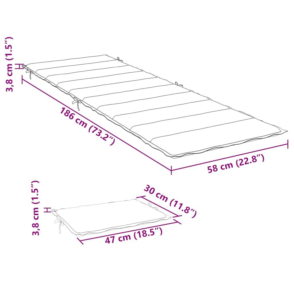 ComfortXL - Coussin Bain de Soleil Tissu Oxford Imperméable et Rembourré pour Transat Jardin Vert 186x58cm – ComfortXL Outdoor Living - Image 6