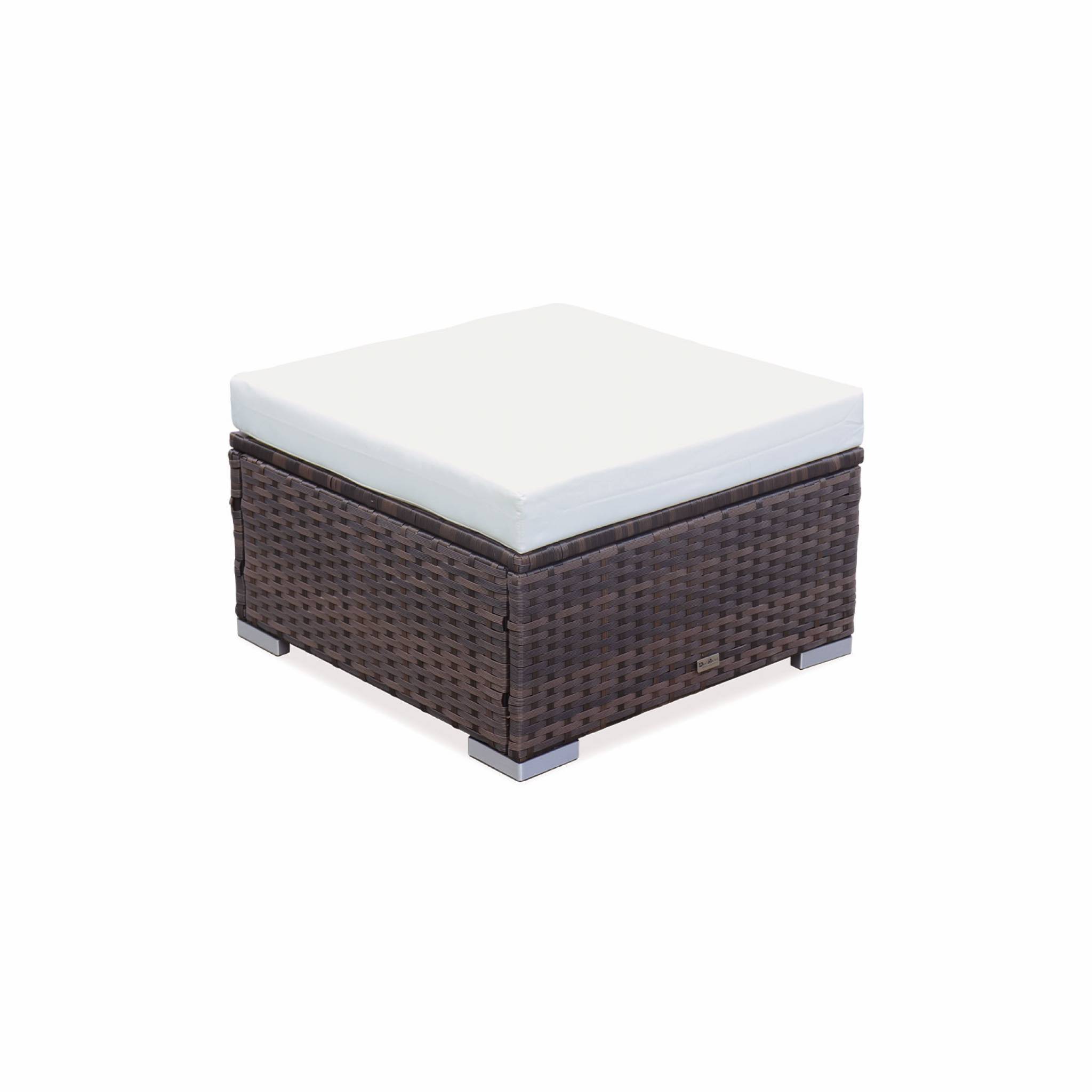 Salon de jardin en résine pour 4 personnes - Torino – résine marron et coussins écru | sweeek - Image 7