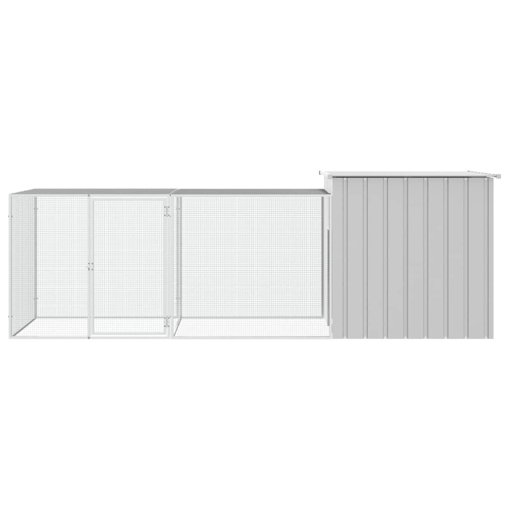 ComfortXL - Cage Poules Acier Galvanisé Extérieur Volailles Parc Modulable 300x91x100cm Gris - ComfortXL Outdoor Living - Image 3