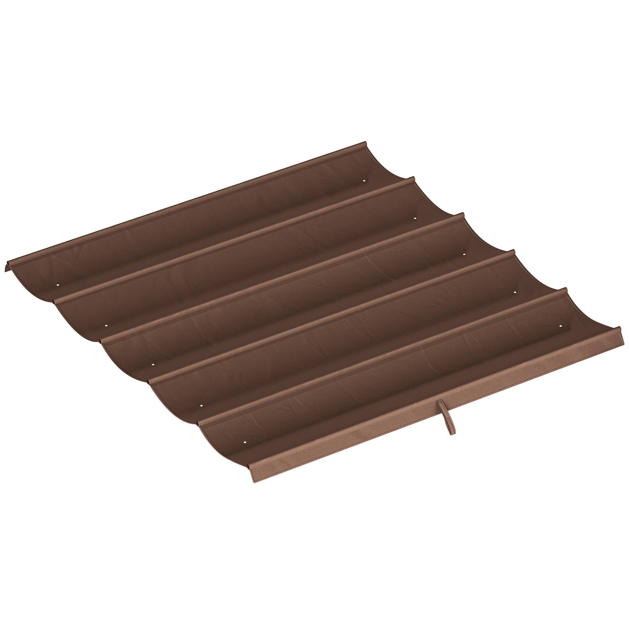 Toile de Rechange pour Pergola 3x3m Tissu Polyester Rétractable Anti-UV avec Drainage 250x255 cm Café - ComfortXL Outdoor Living - Image 1