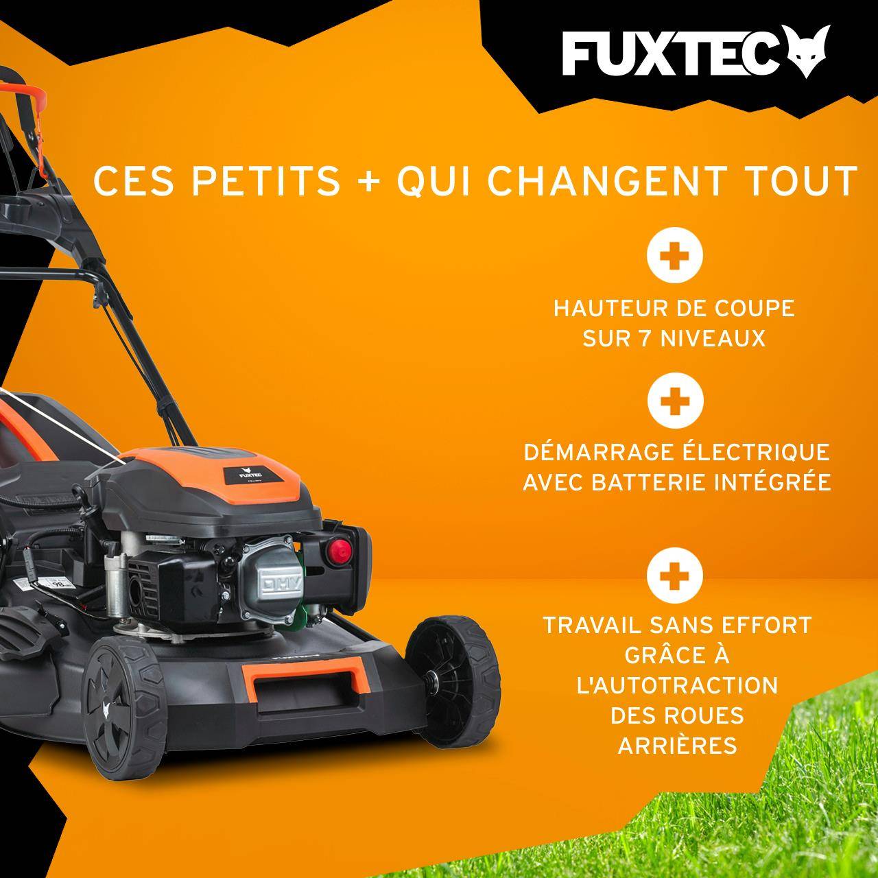 FUXTEC - Tondeuse à Gazon Thermique Autotractée FUXTEC FX-RM5170eS 170 cm³ 51 cm – Démarrage Électrique, 60L, Easy Clean – - Image 3