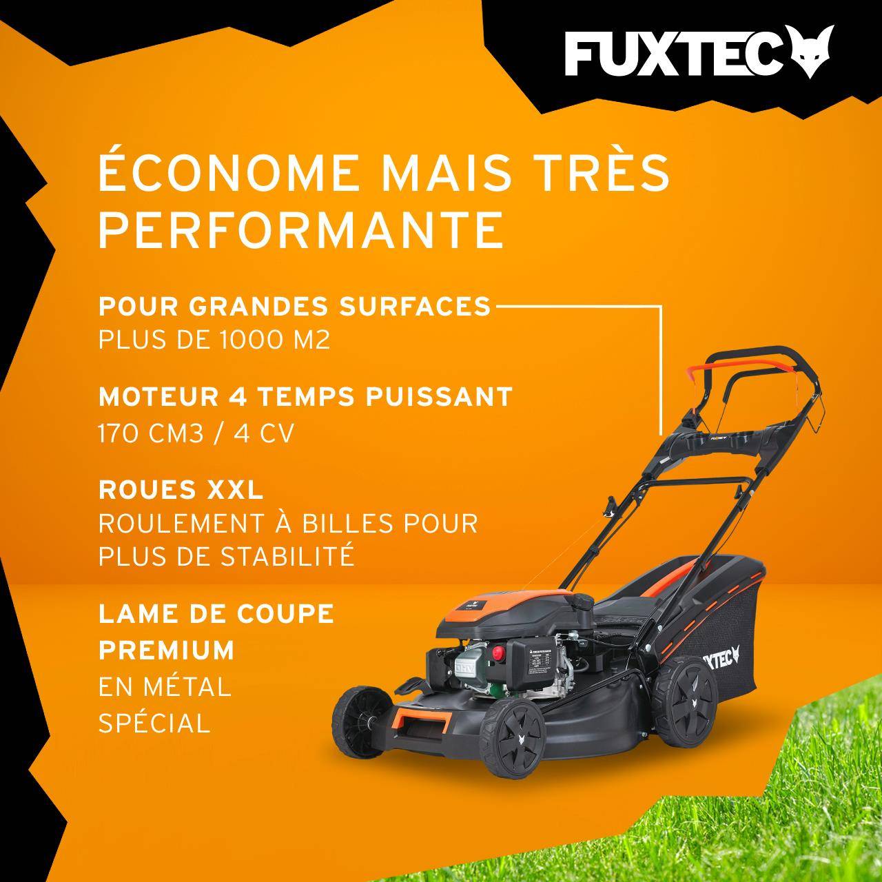 FUXTEC - Tondeuse à Gazon Thermique Autotractée FUXTEC FX-RM5170eS 170 cm³ 51 cm – Démarrage Électrique, 60L, Easy Clean – - Image 4