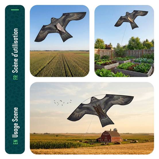 Cerf volant anti oiseaux effaroucheur sans mat Faucon modele F - Image 6