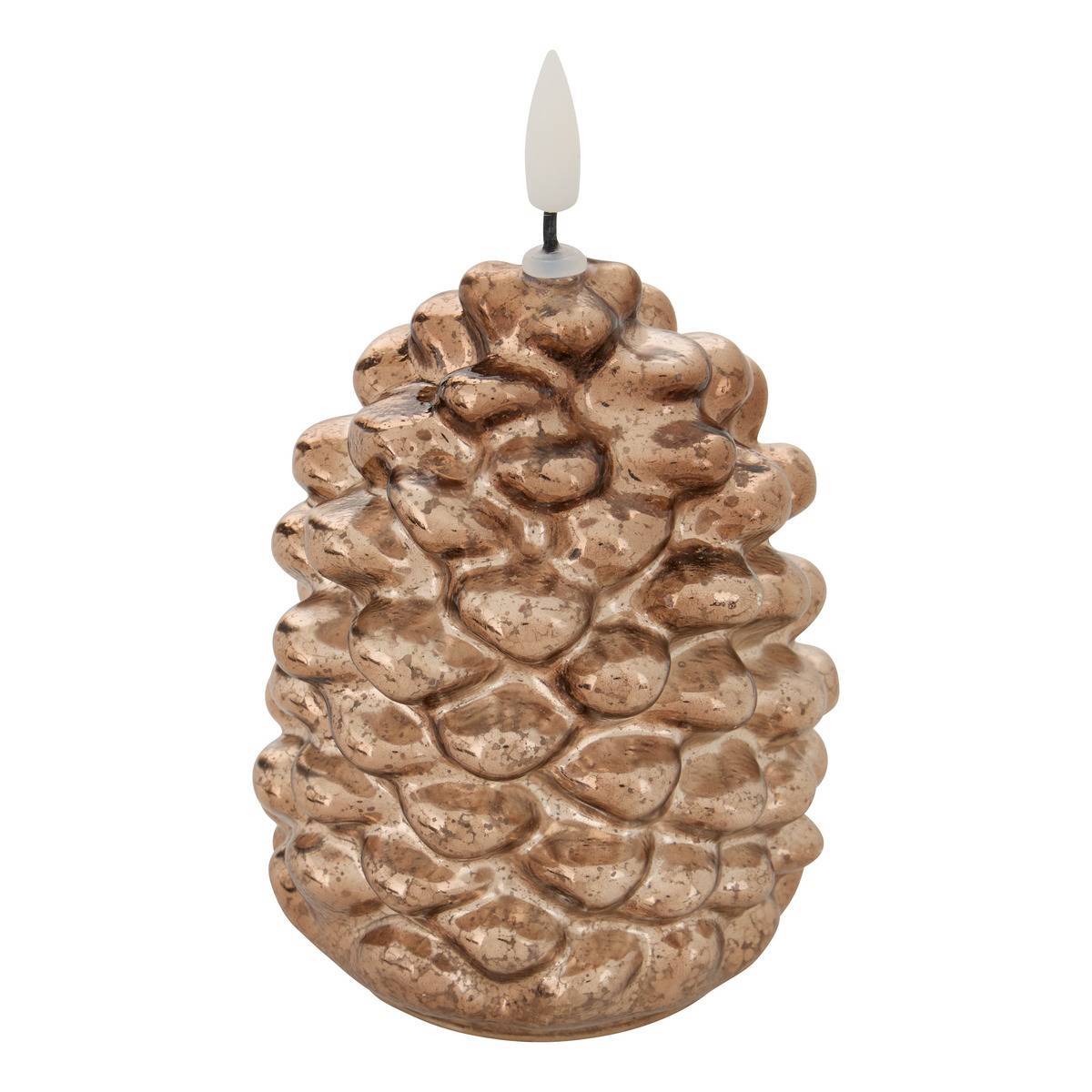 Feeric Christmas - Bougie LED en verre pomme de pin H. 15 cm - Feeric Lights & Christmas - Image 1