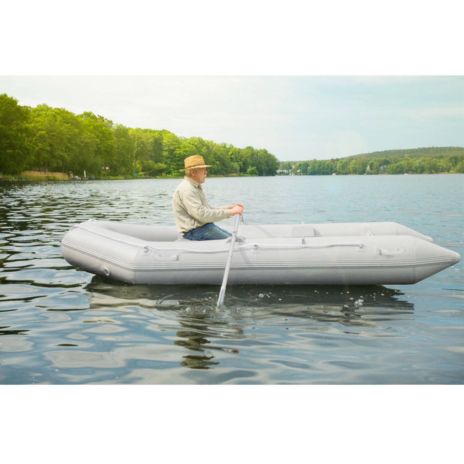 Bateau De Pêche Gonflable 1 Personne – PVC 1100D, 3 Chambres à Air, 149x85x38 Cm, 150 Kg