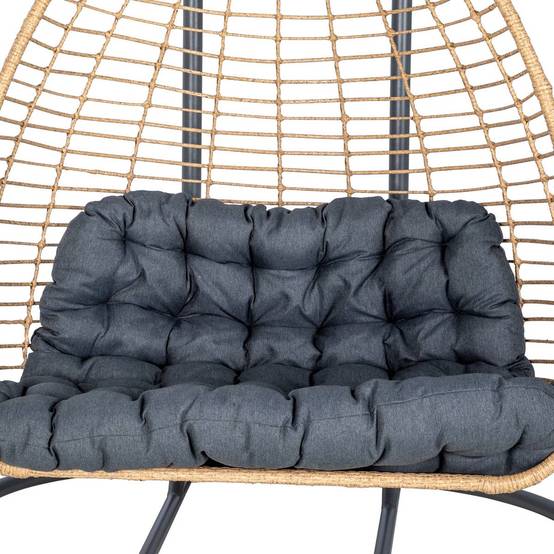 Hesperide - Fauteuil oeuf suspendu "Ajar" ardoise 2 places en acier traité époxy Hespéride - Image 3
