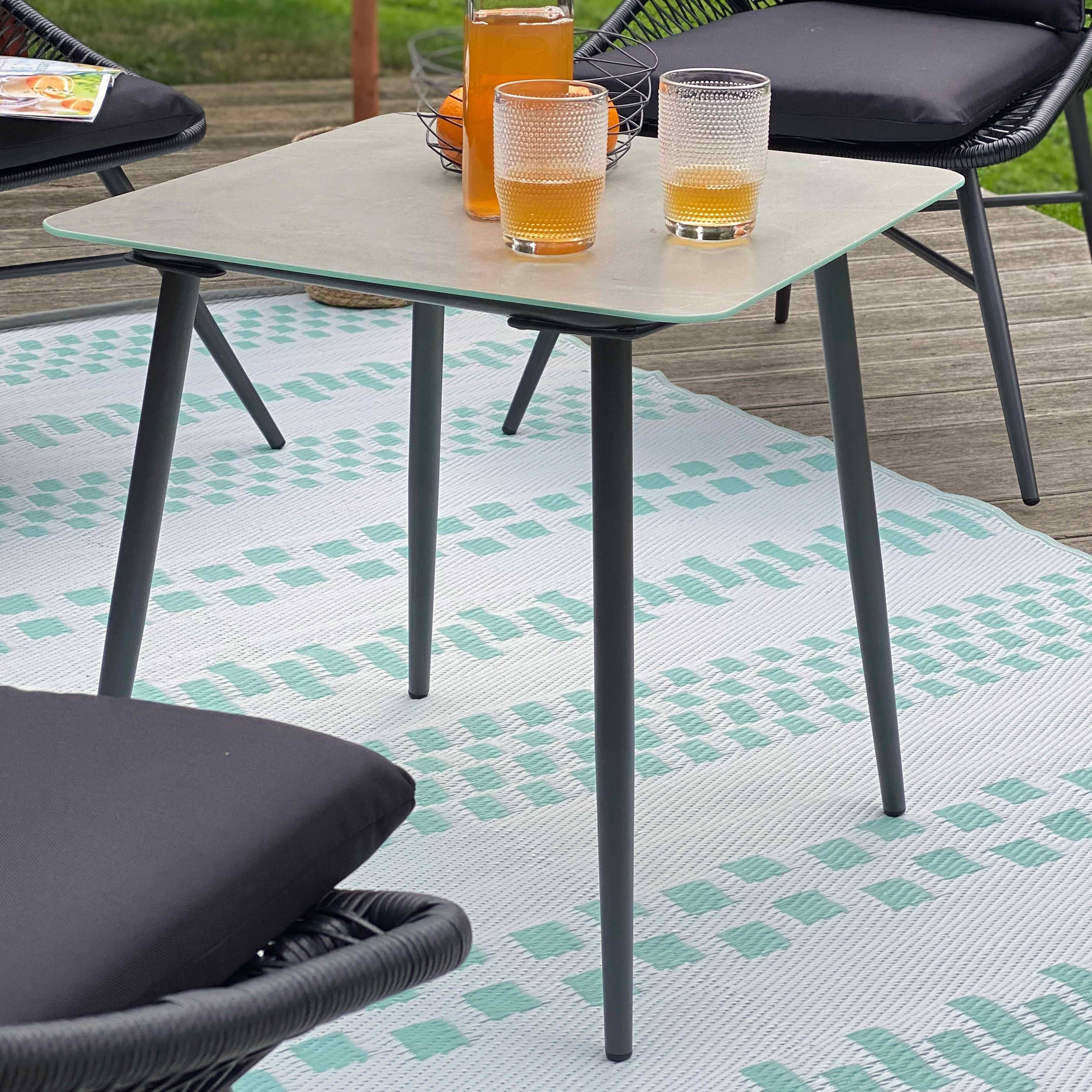 Oviala - Petite table basse de jardin en acier gris Costa Rica - Oviala - Image 2