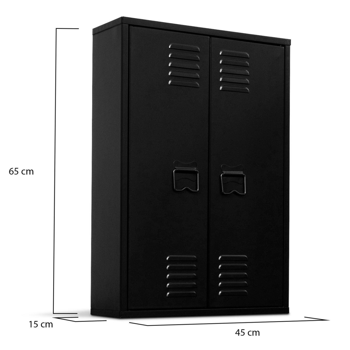 Armoire murale ESTER 2 portes métal noir design industriel - Image 6