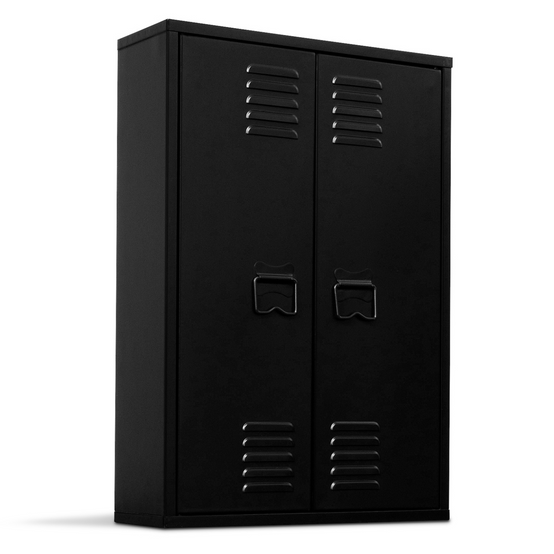 Armoire murale ESTER 2 portes métal noir design industriel - Image 2