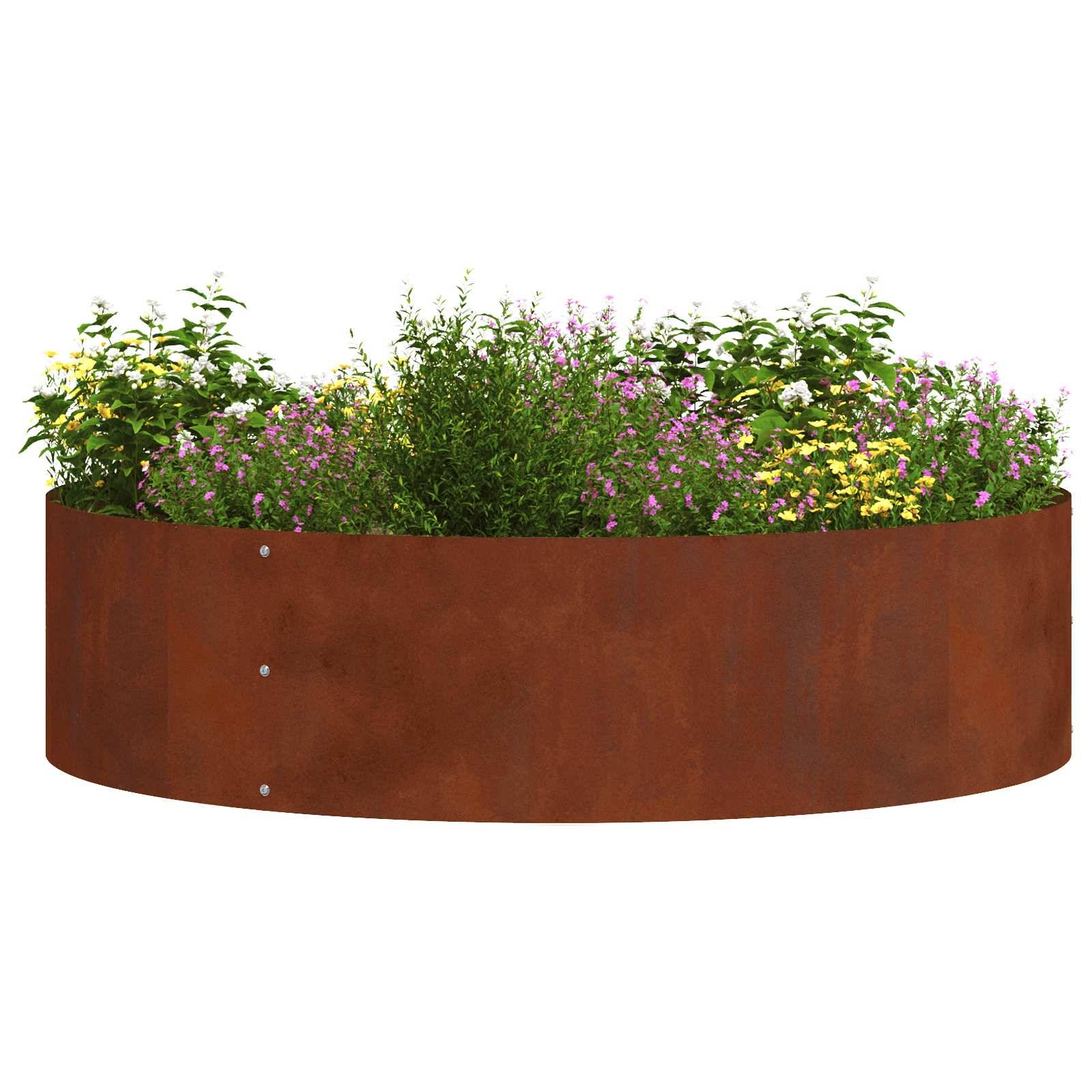 Vidaxl - Anneau de jardinière-Anneau de plantation-Anneau de pot Rouillé 80 x 80 x 20 cm Acier patiné - Image 3