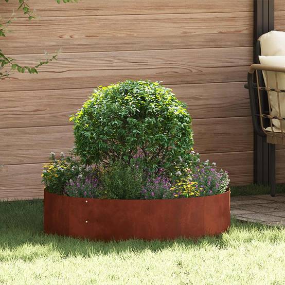 Vidaxl - Anneau de jardinière-Anneau de plantation-Anneau de pot Rouillé 80 x 80 x 20 cm Acier patiné - Image 1