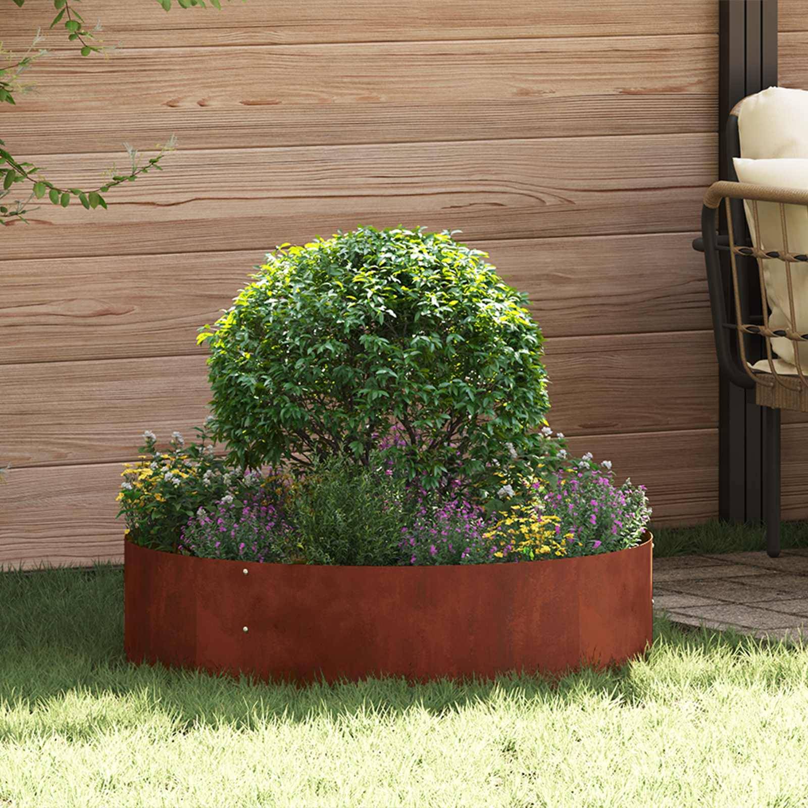 Vidaxl - Anneau de jardinière-Anneau de plantation-Anneau de pot Rouillé 80 x 80 x 20 cm Acier patiné - Image 1