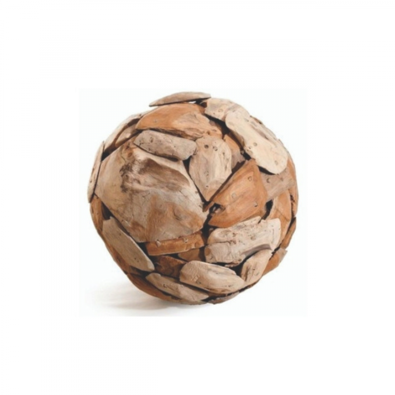 Sphère de jardin teck - Brun 30 cm - Jardinex - Image 1