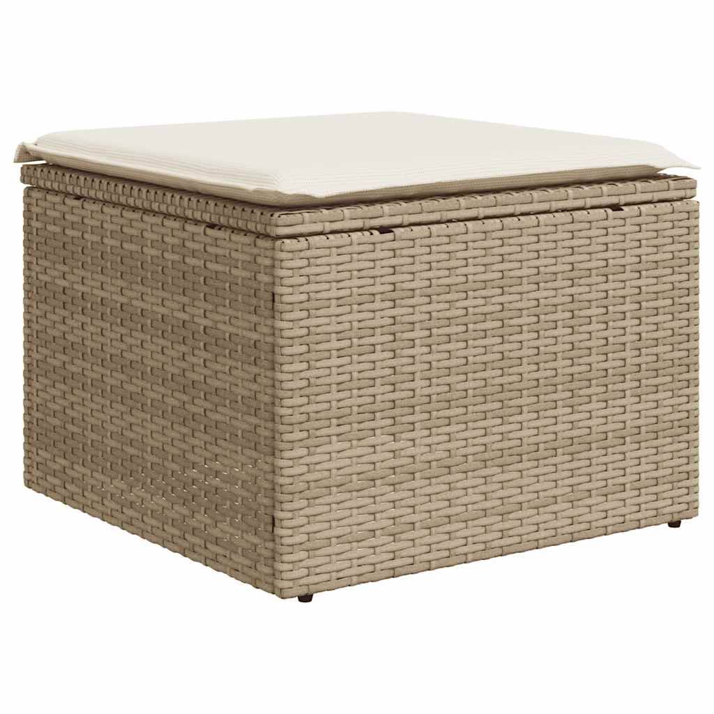 Salon de jardin avec coussins 2 pcs | Mobilier d'extérieur beige résine tressée acacia Maison Chic - Image 4