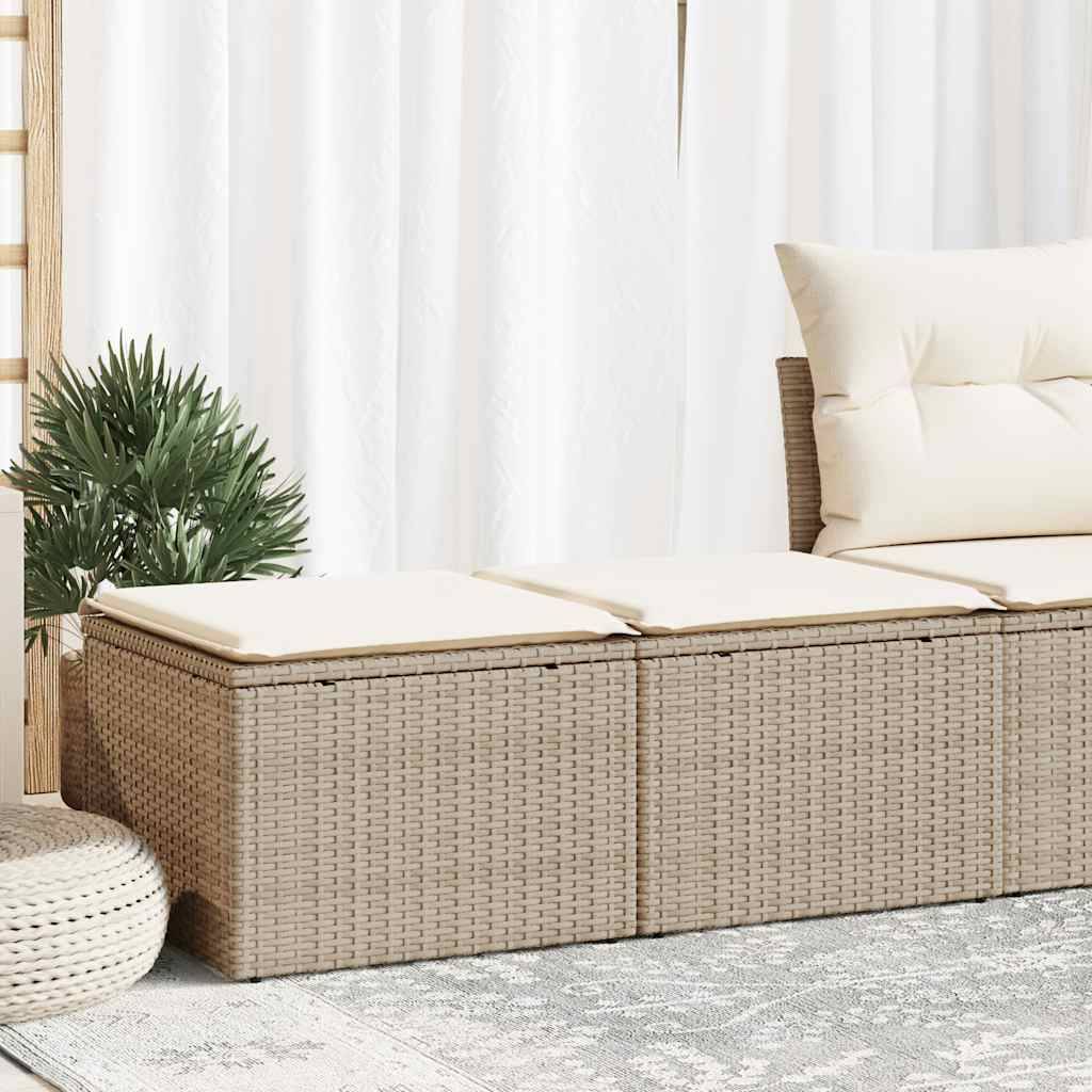 Salon de jardin avec coussins 2 pcs | Mobilier d'extérieur beige résine tressée acacia Maison Chic - Image 2