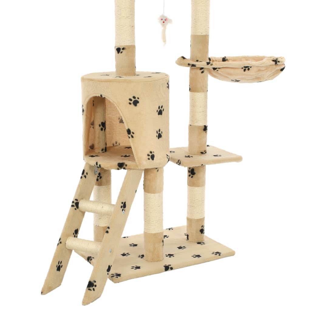 Vidaxl - Arbre à chat avec griffoir en sisal 138cm Beige Motif de pattes vidaXL 170581 - Image 6