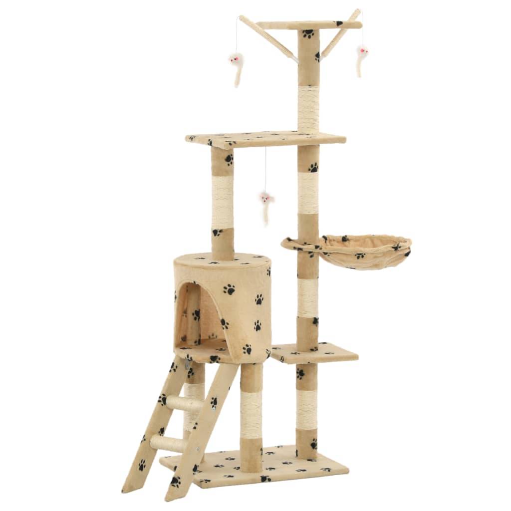Vidaxl - Arbre à chat avec griffoir en sisal 138cm Beige Motif de pattes vidaXL 170581 - Image 2