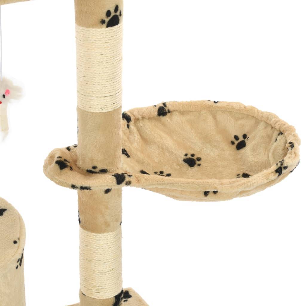 Vidaxl - Arbre à chat avec griffoir en sisal 138cm Beige Motif de pattes vidaXL 170581 - Image 5