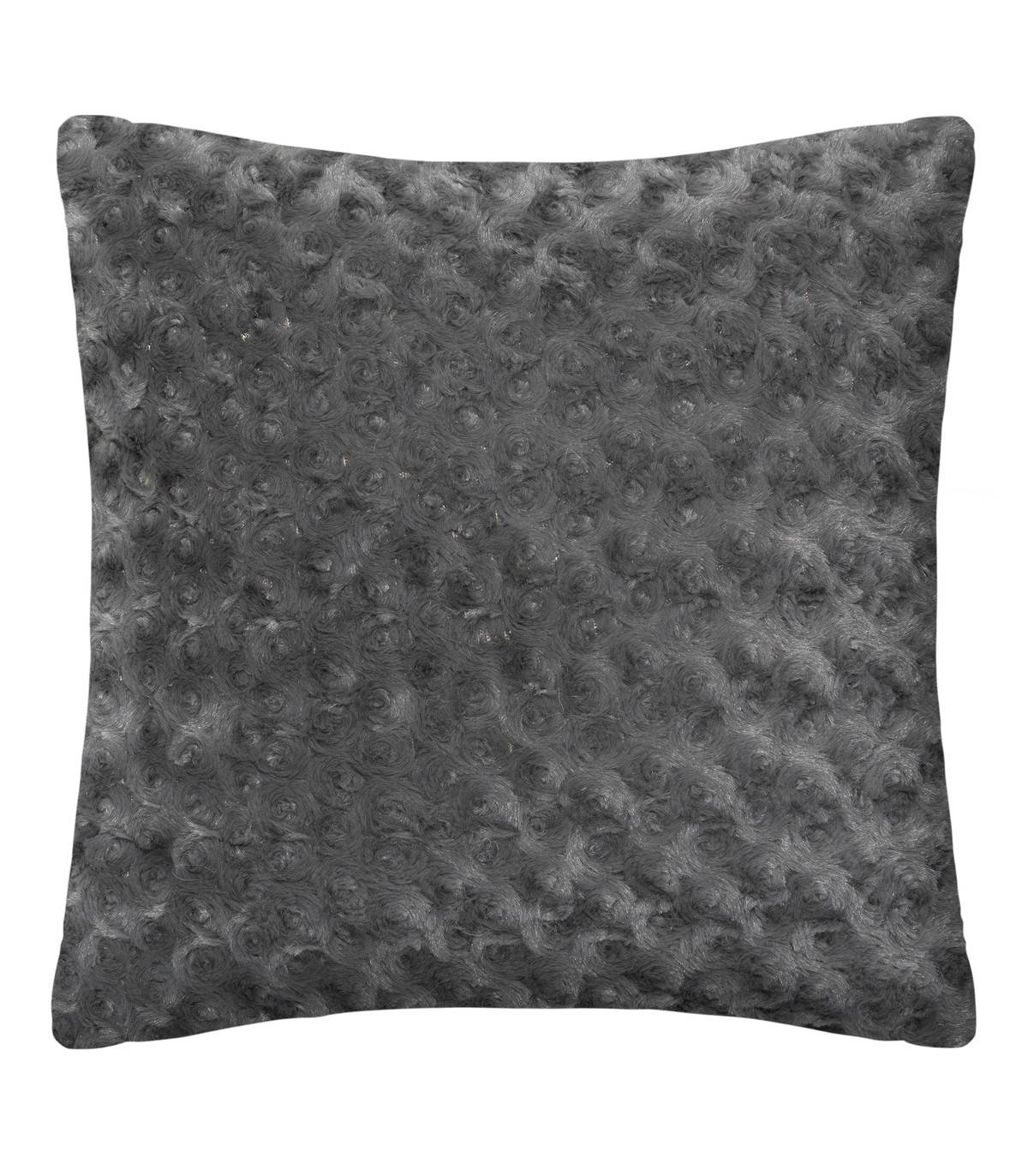Coussin déhoussable en Fourrure Bouclée Gris Ardoise 45 x 45 cm - Image 1