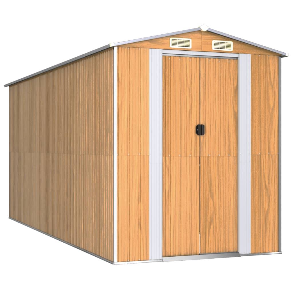 Vidaxl - Abri de jardin Marron clair 192x440x223 cm Acier galvanisé 8.4m² vidaXL 3147474 - Image 2