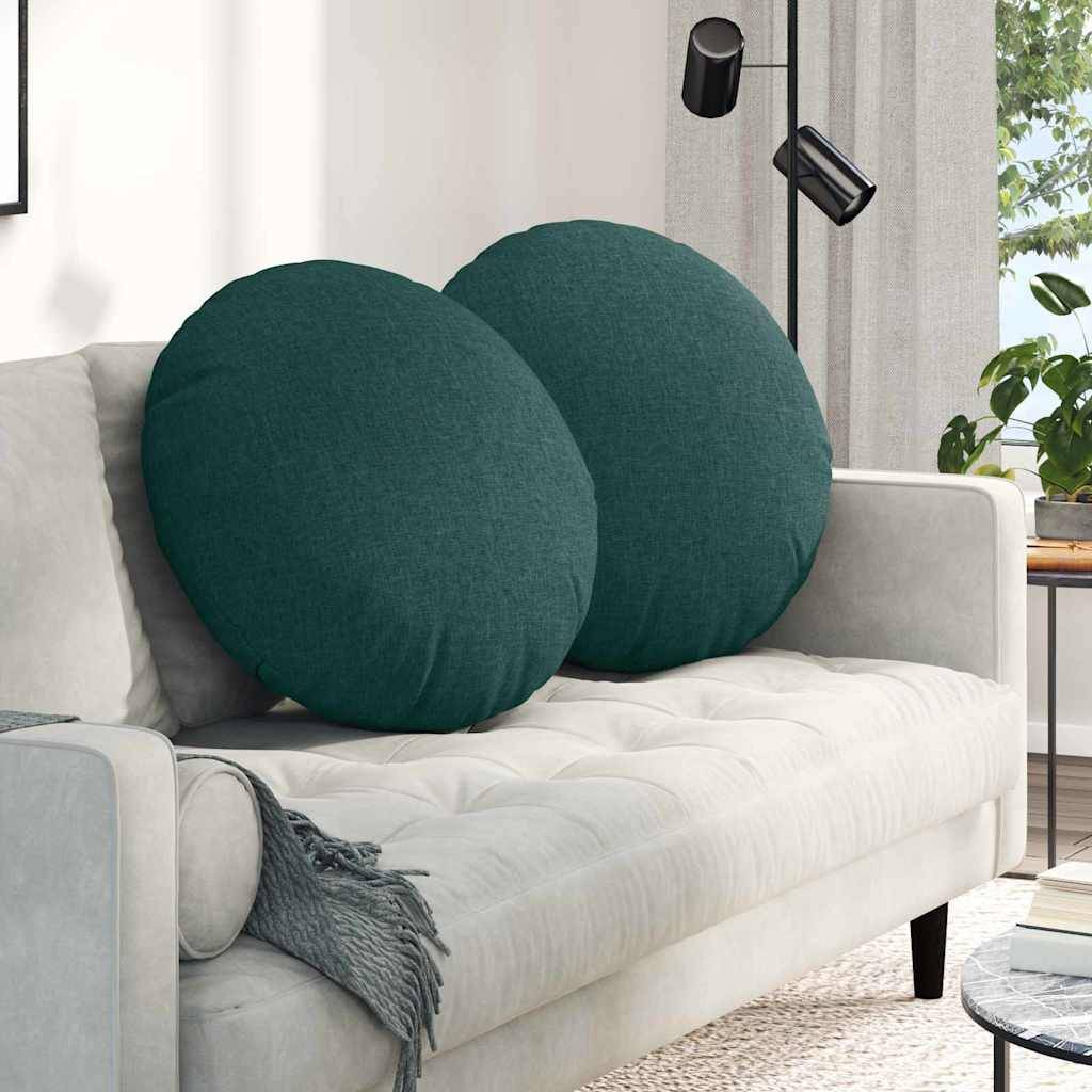 Coussins de siège 2 pcs Vert foncé Ø80 x 29 cm tissu Maison Chic - Image 2