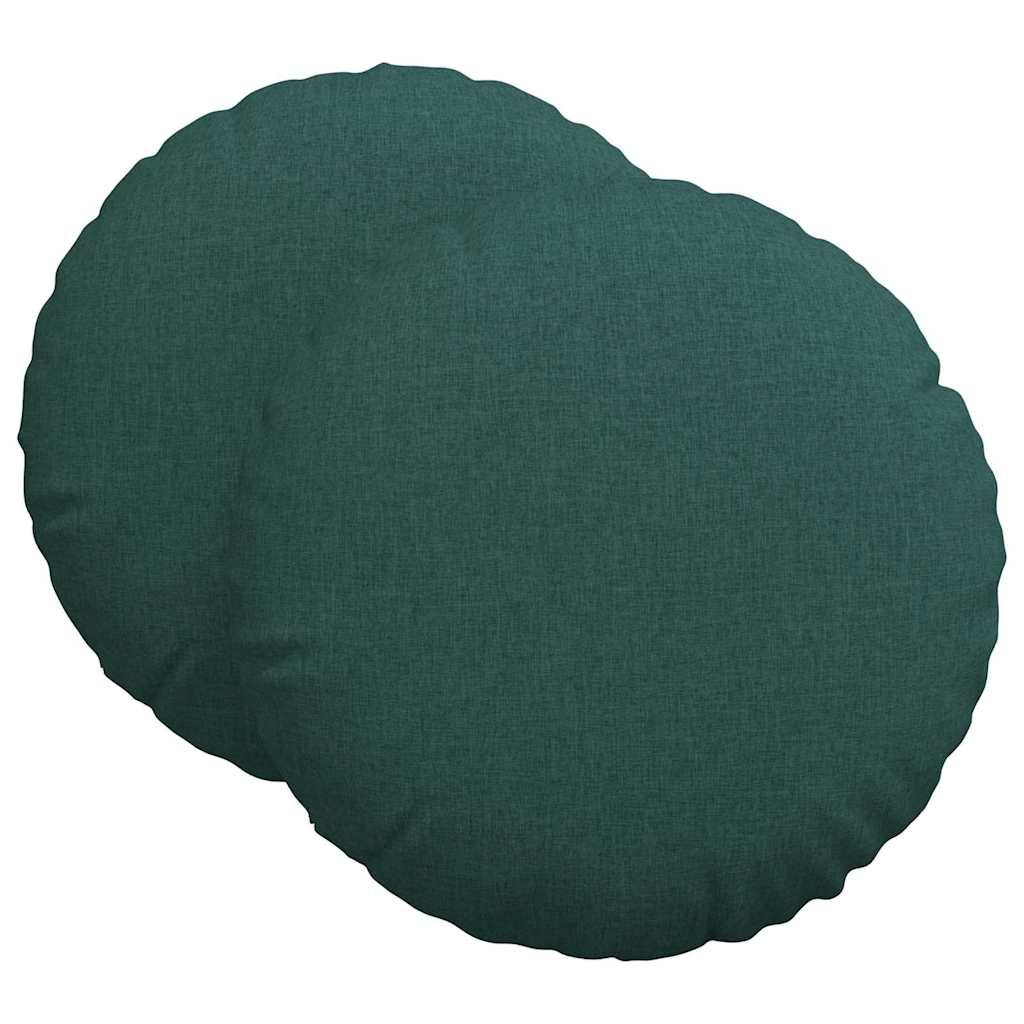 Coussins de siège 2 pcs Vert foncé Ø80 x 29 cm tissu Maison Chic - Image 1