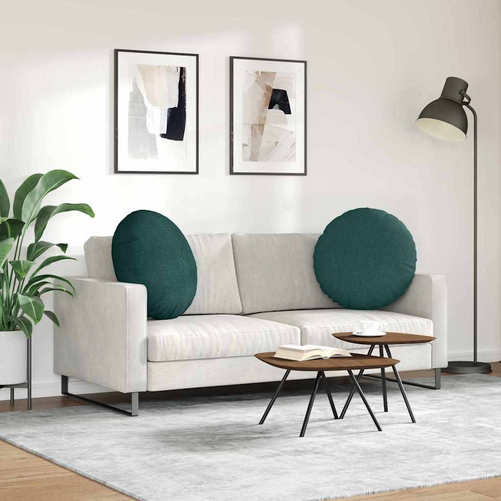 Coussins de siège 2 pcs Vert foncé Ø80 x 29 cm tissu Maison Chic - Image 4