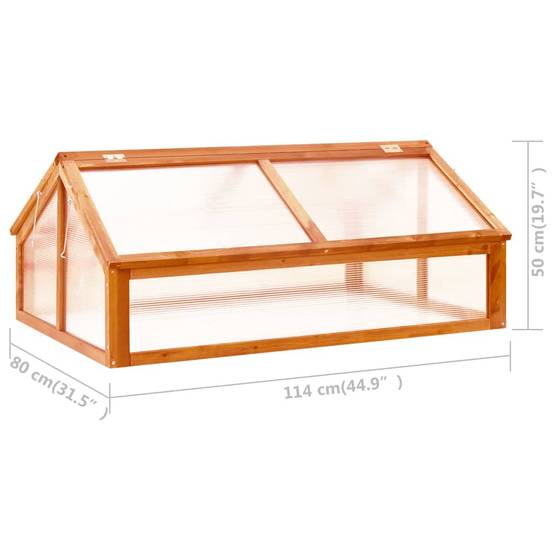 Serre Jardin Bois Sapin Massif Châssis Protection Semis 114x80cm Marron - ComfortXL Outdoor Living - Image 7