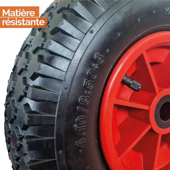 Linxor - Roue gonflable pour brouette - 4.10 / 3.50 - 6 - Alésage 20 mm - Linxor - Image 3
