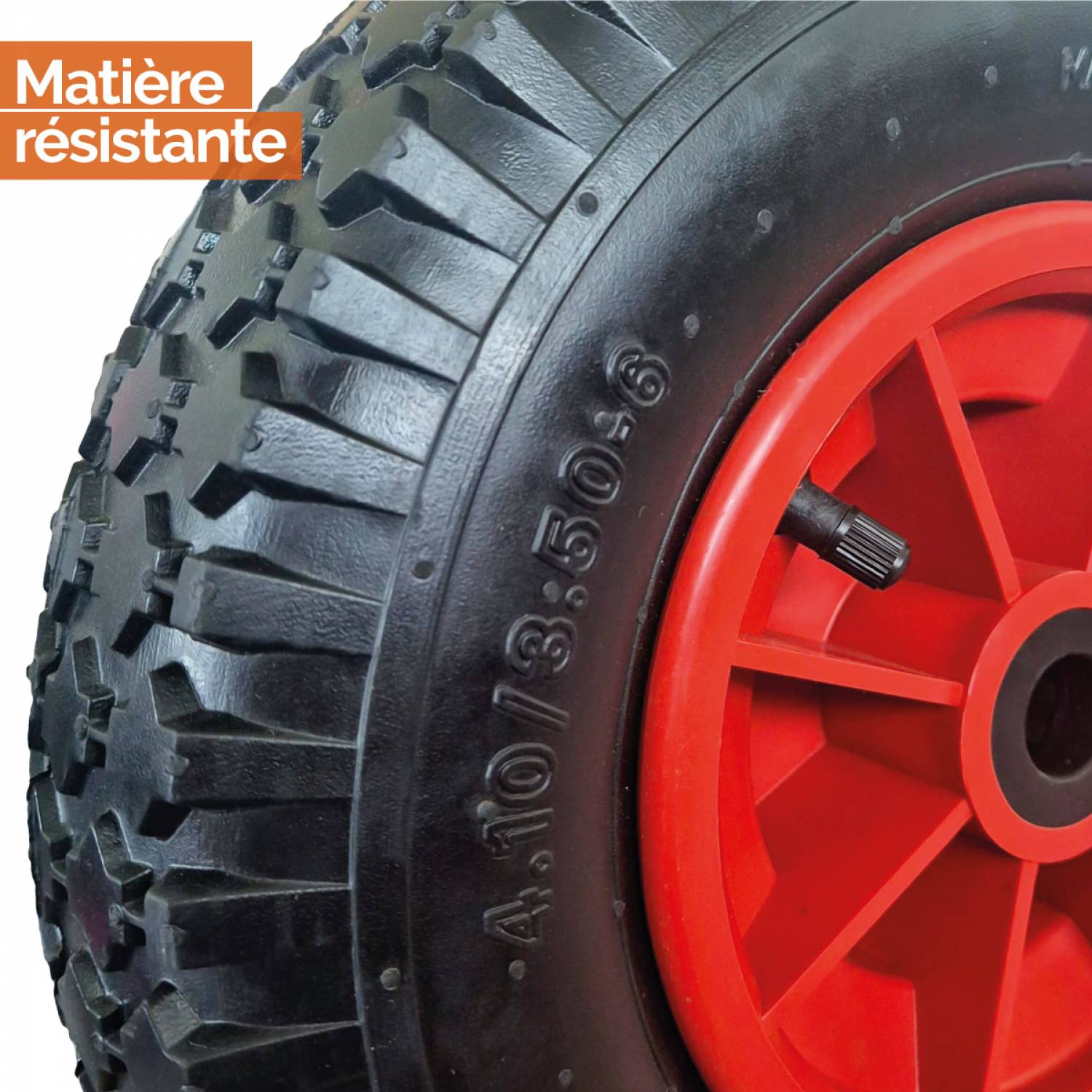 Linxor - Roue gonflable pour brouette - 4.10 / 3.50 - 6 - Alésage 20 mm - Linxor - Image 3