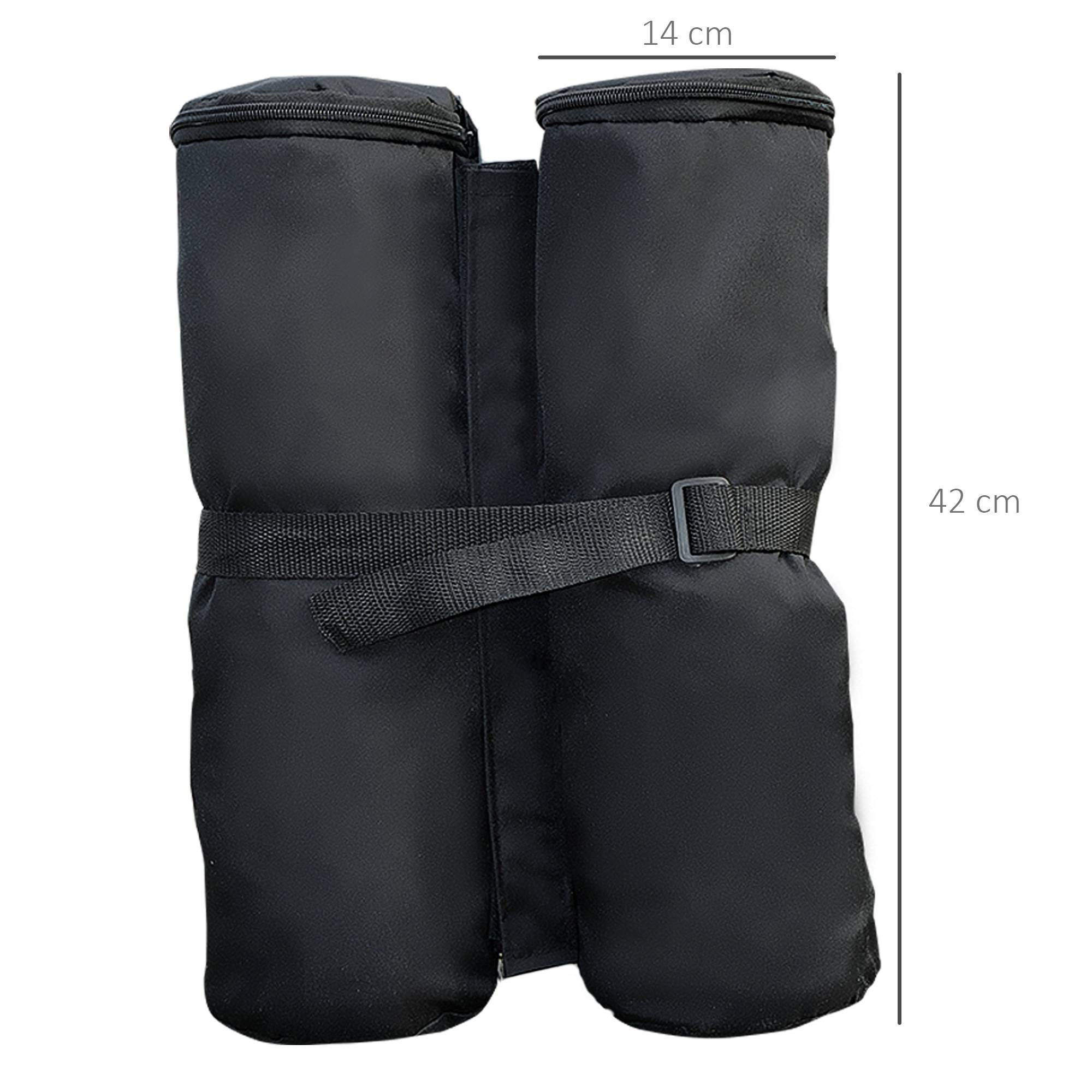 Sans Marque - Lot 4 sacs de lestage de fixation pour tonnelle parasol pavillon, poids de lestage de pavillon, volume max. 15 kg, noir - Image 5