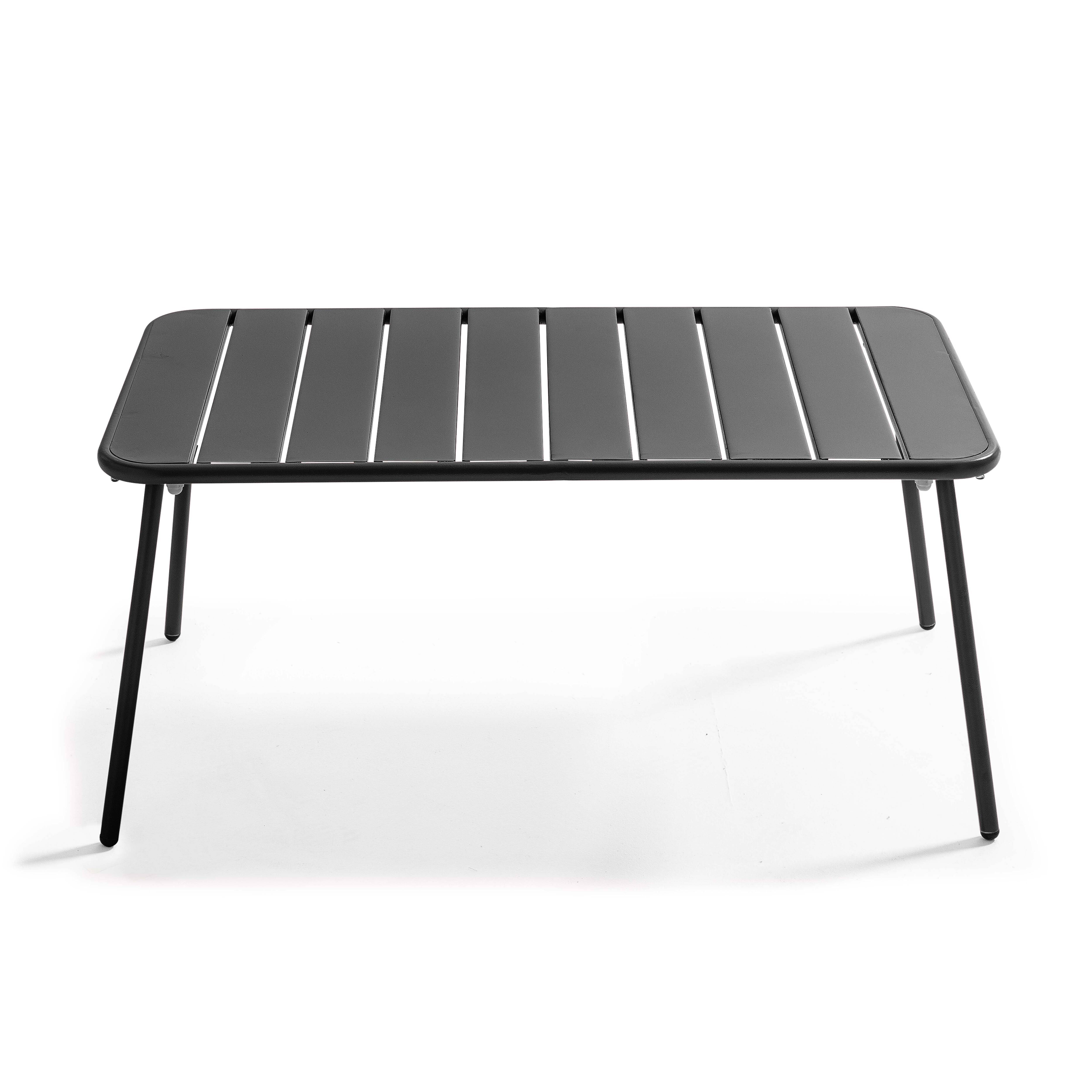 Oviala - Table basse de jardin acier gris anthracite 90 x 50 cm Palavas - Oviala - Image 4