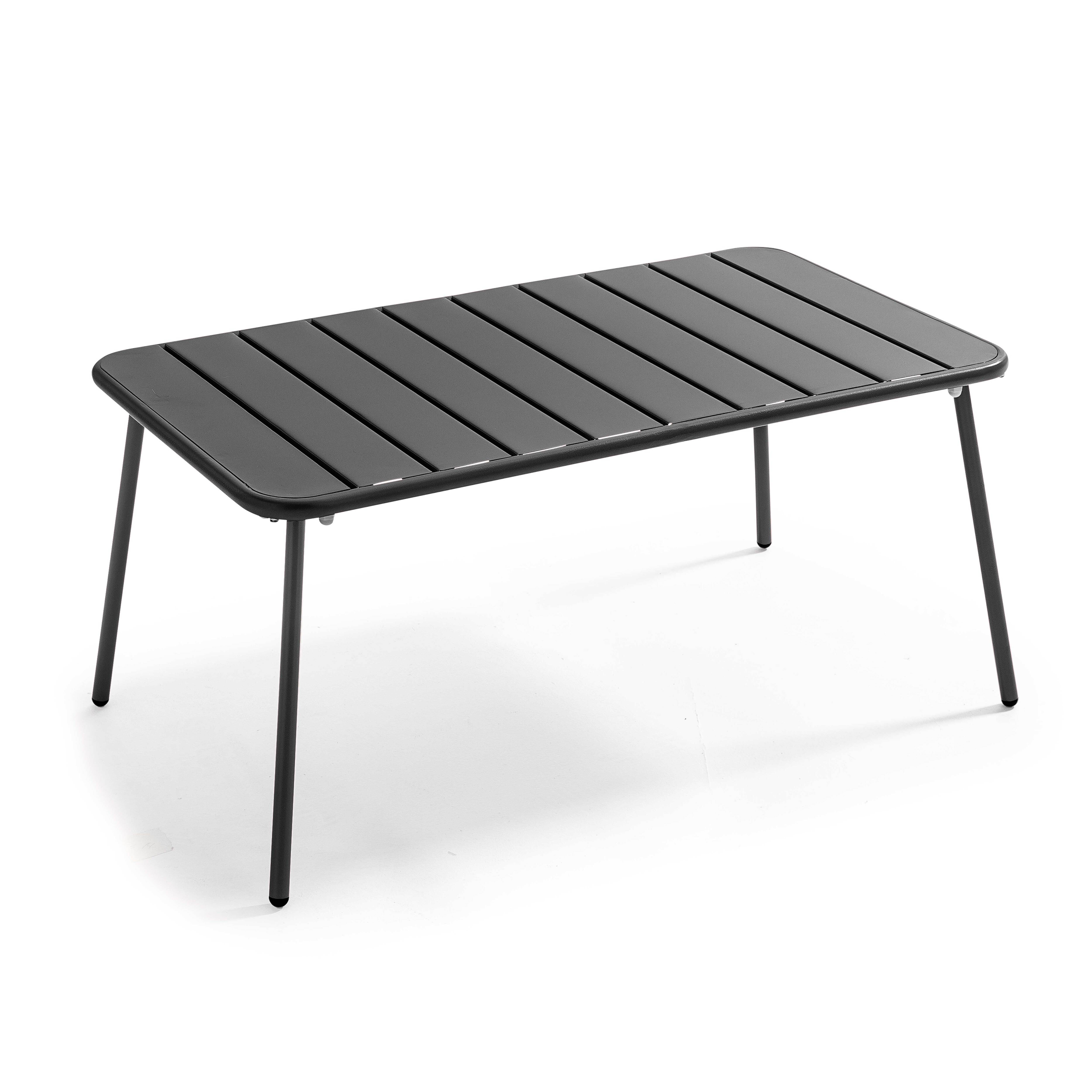 Oviala - Table basse de jardin acier gris anthracite 90 x 50 cm Palavas - Oviala - Image 1