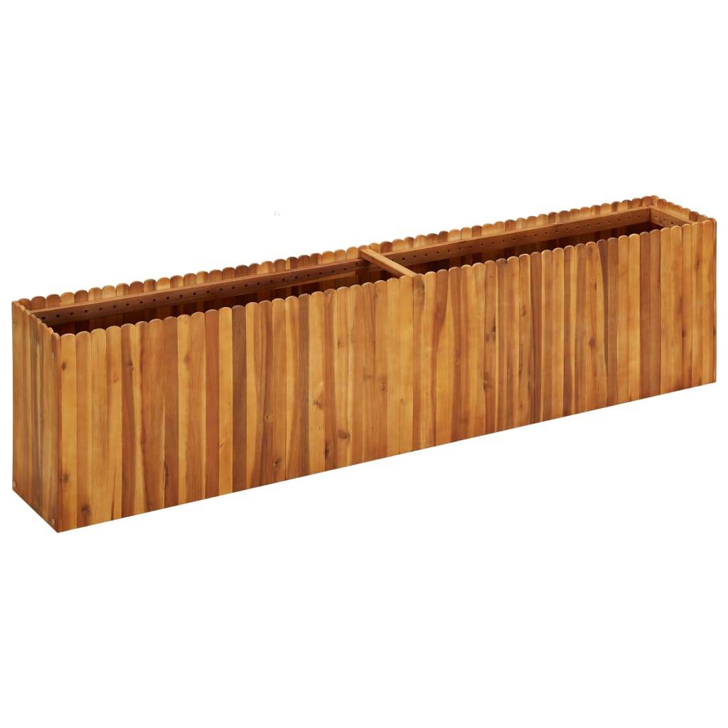 Jardinière | Lit surélevé de jardin 200x30x50 cm Bois massif d'acacia - Image 2
